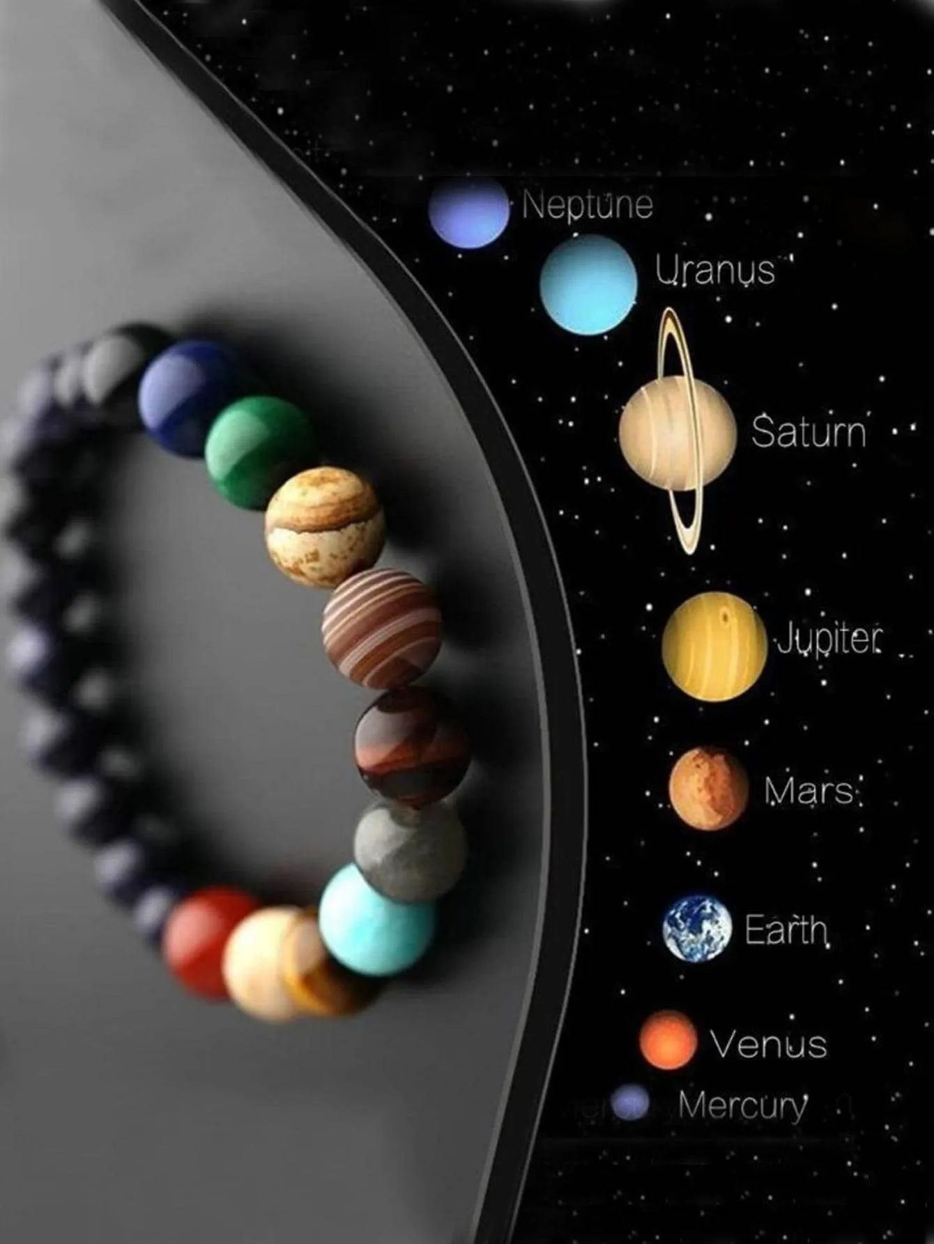 Space Planet Beads Colorful Beaded Bracelet Women Bracelet Stackable Bracelet