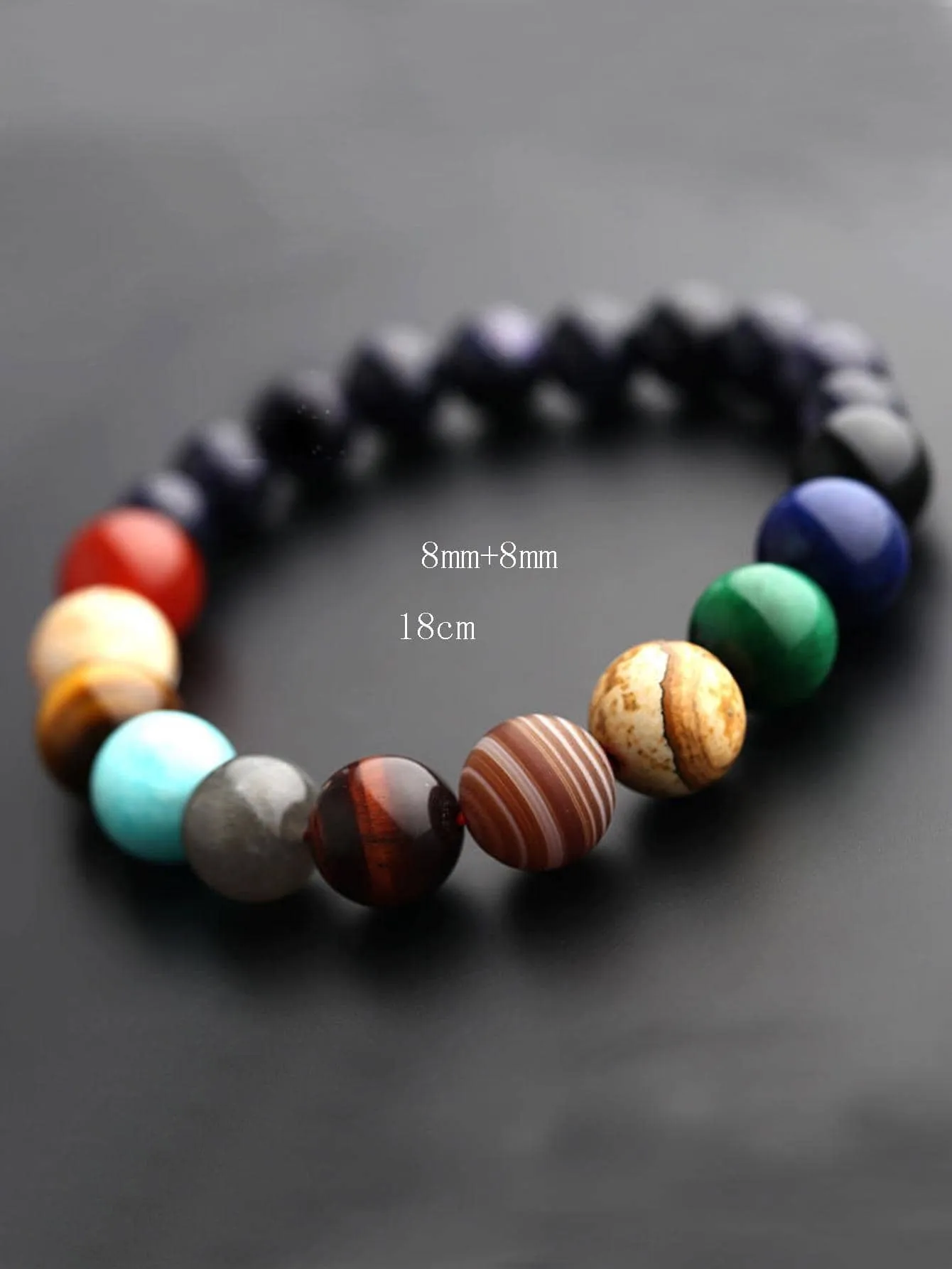 Space Planet Beads Colorful Beaded Bracelet Women Bracelet Stackable Bracelet