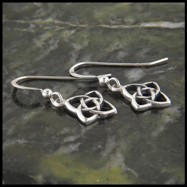 Starlight Knot Drop Earrings in Silver