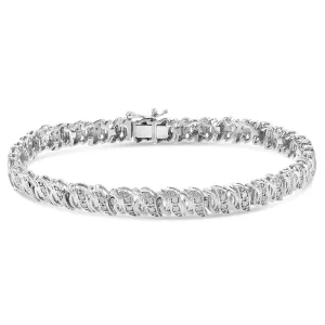 Sterling Silver 1/2 Carat 18.5cm Diamond Bracelet