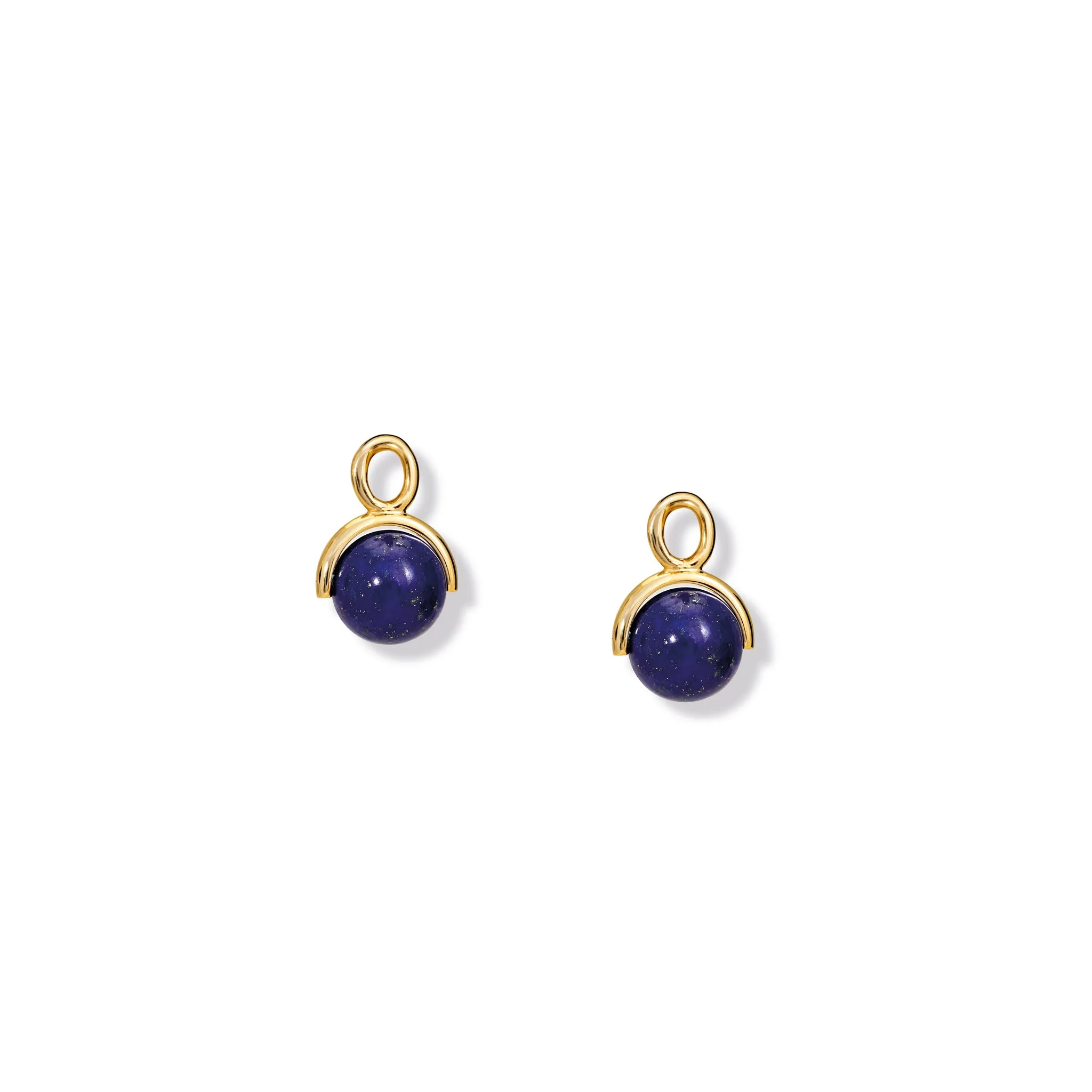 Stirrup Earrings Drops Yellow Gold - Lapis Lazuli