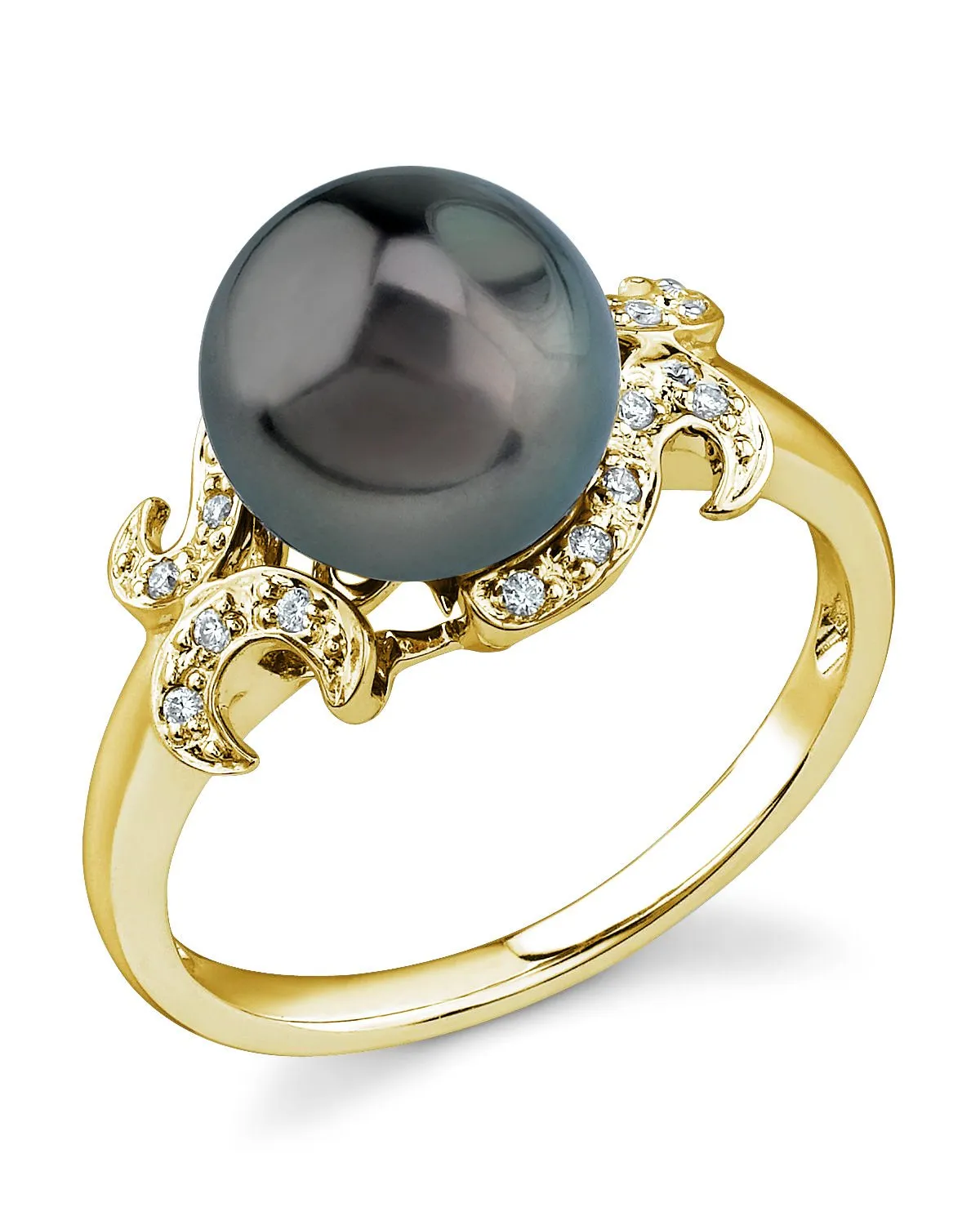 Tahitian South Sea Pearl Crown Jewel Ring