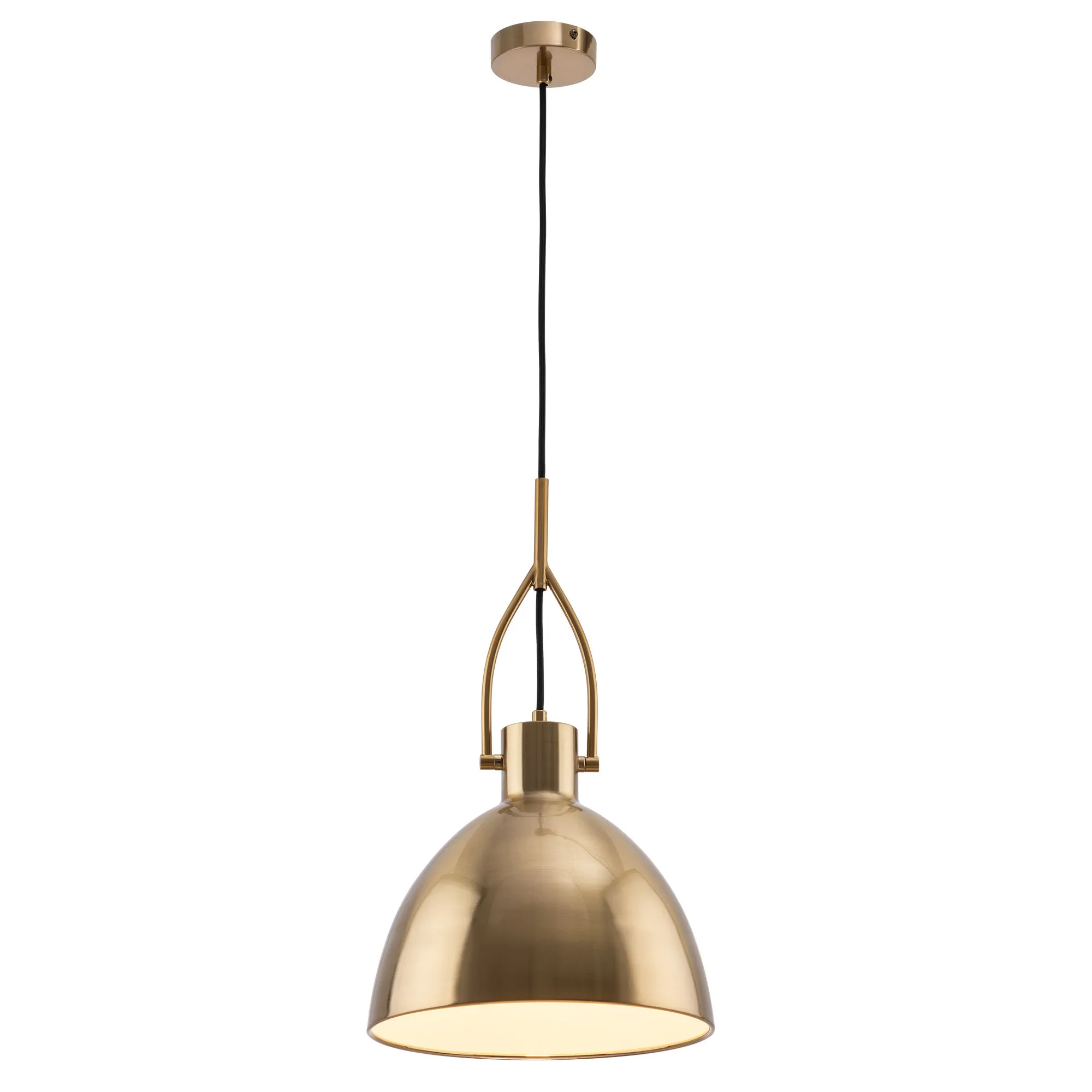 Terrence Modern Brushed Brass Stirrup Pendant