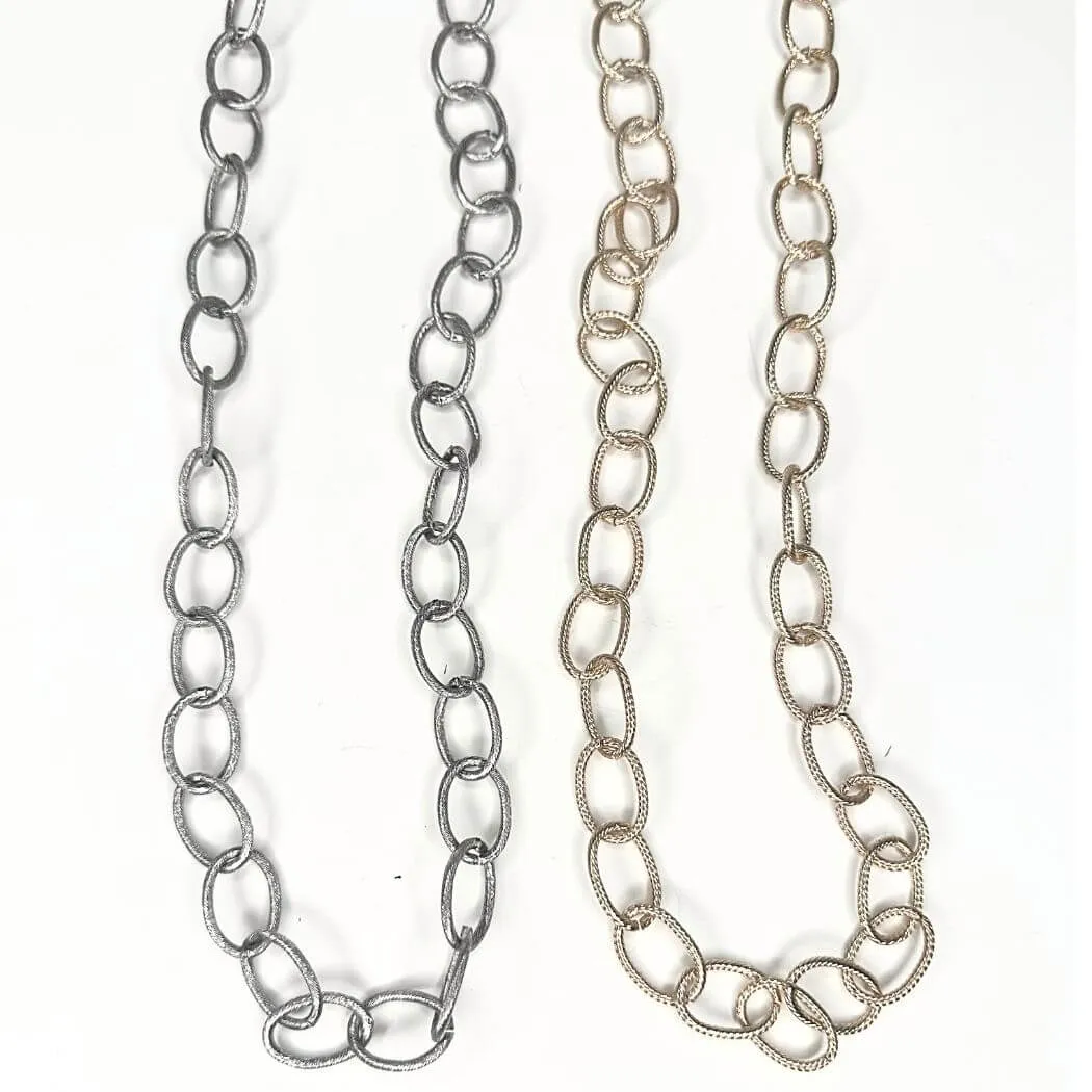 Textured Cable Chain Necklace Choice