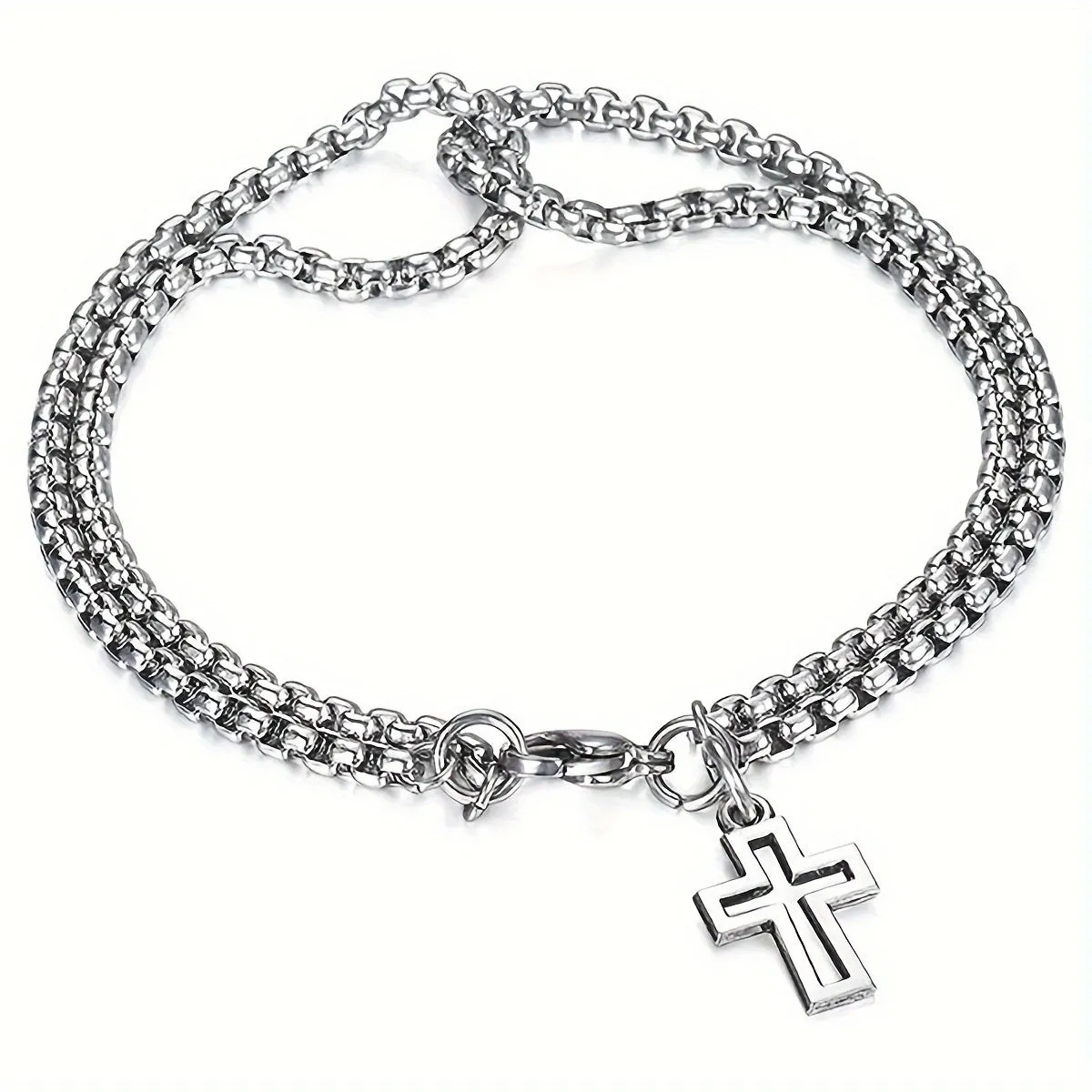 Titanium Steel Cross Bracelet Hip Hops Trendy Allmatch