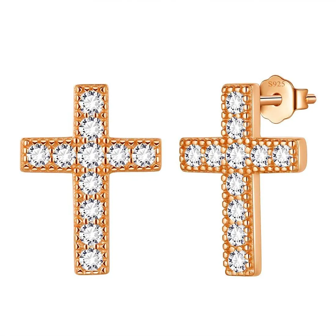 Tokyo Mart Classic Small Cross Stud Earrings Women Mens Jewelry Sterling Silver