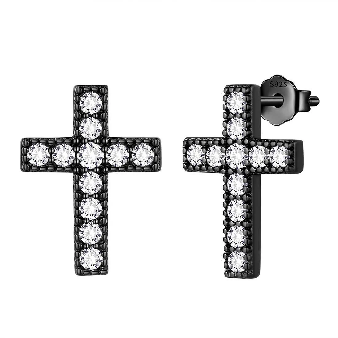 Tokyo Mart Classic Small Cross Stud Earrings Women Mens Jewelry Sterling Silver