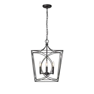 Tracy 16 in. 4 Lights Pendant Light Matte Black Finish