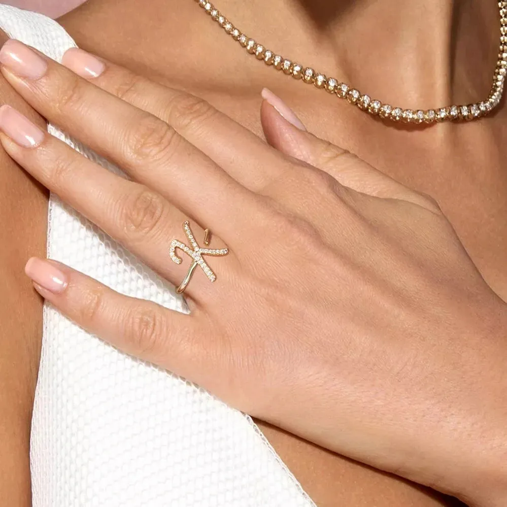 Trendy Gold Initial Ring