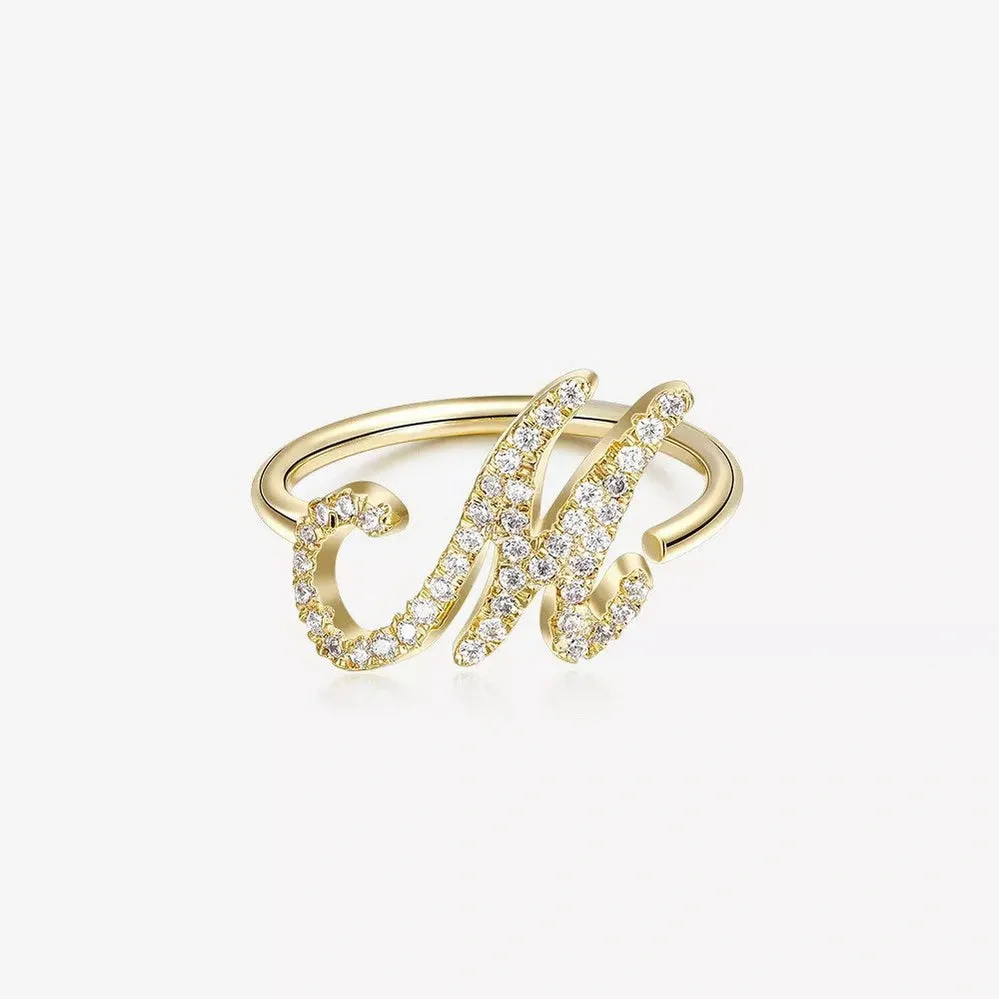 Trendy Gold Initial Ring