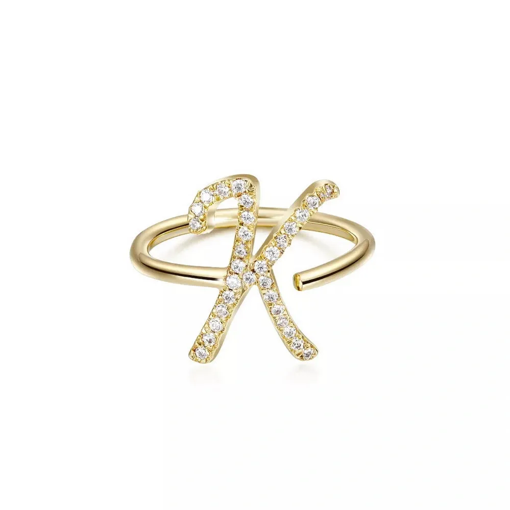 Trendy Gold Initial Ring