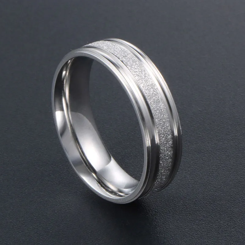 Trendy Japanese-Korean Couple's Titanium Steel Ring - Happy Whisper Design for Men