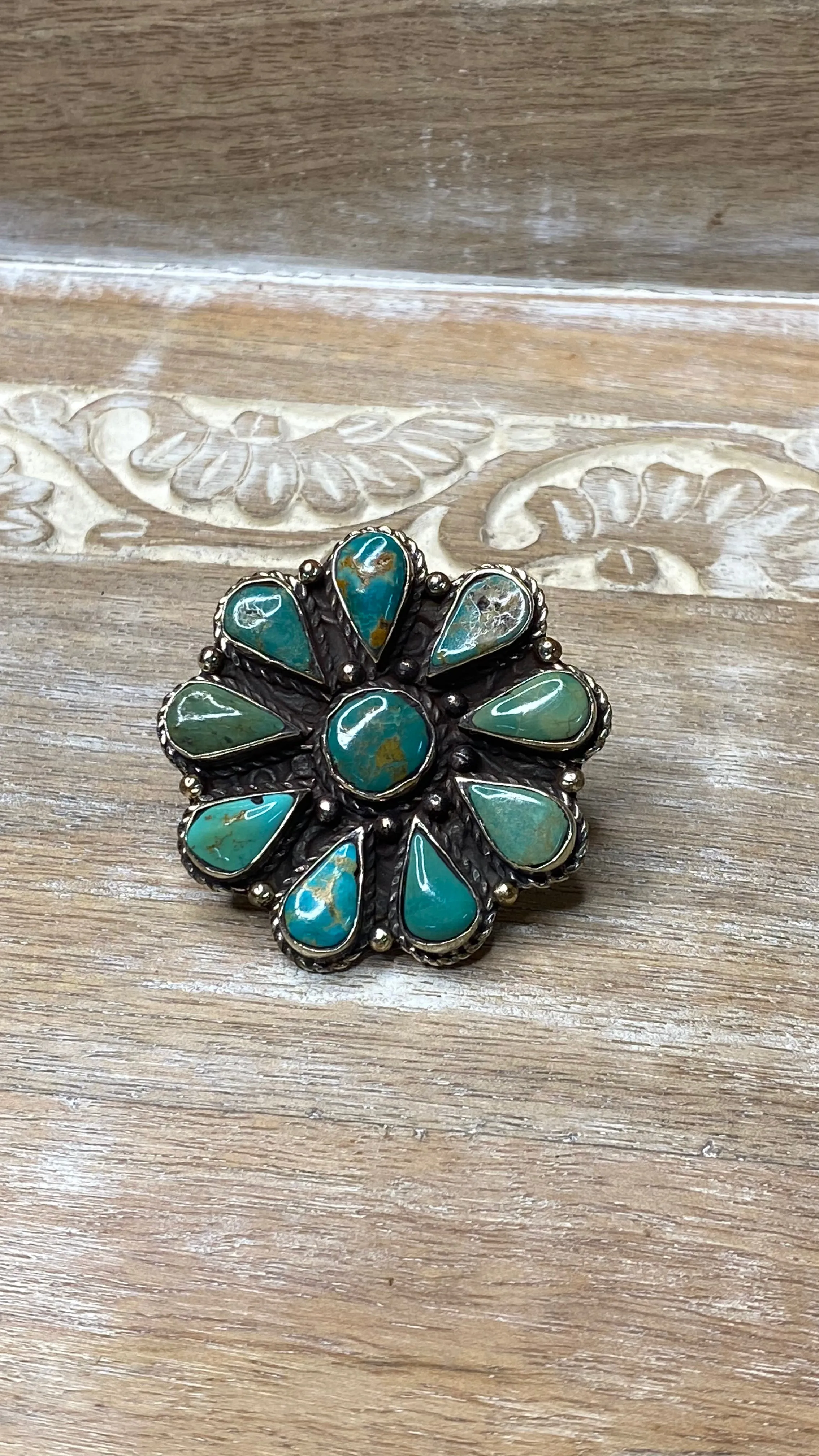 Turquoise Flower Ring