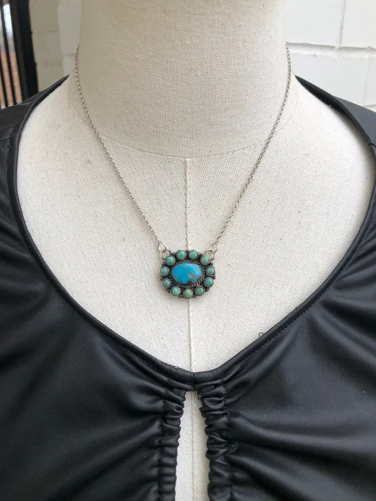 Turquoise Mini Cluster Necklace #11