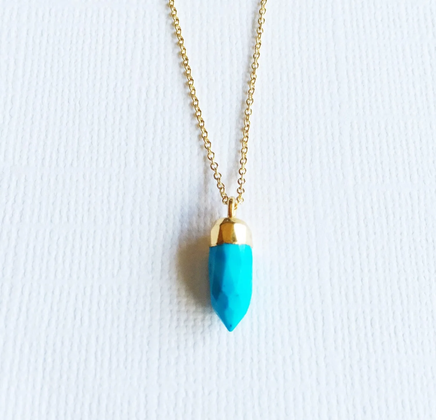 Turquoise spike necklace (N212)