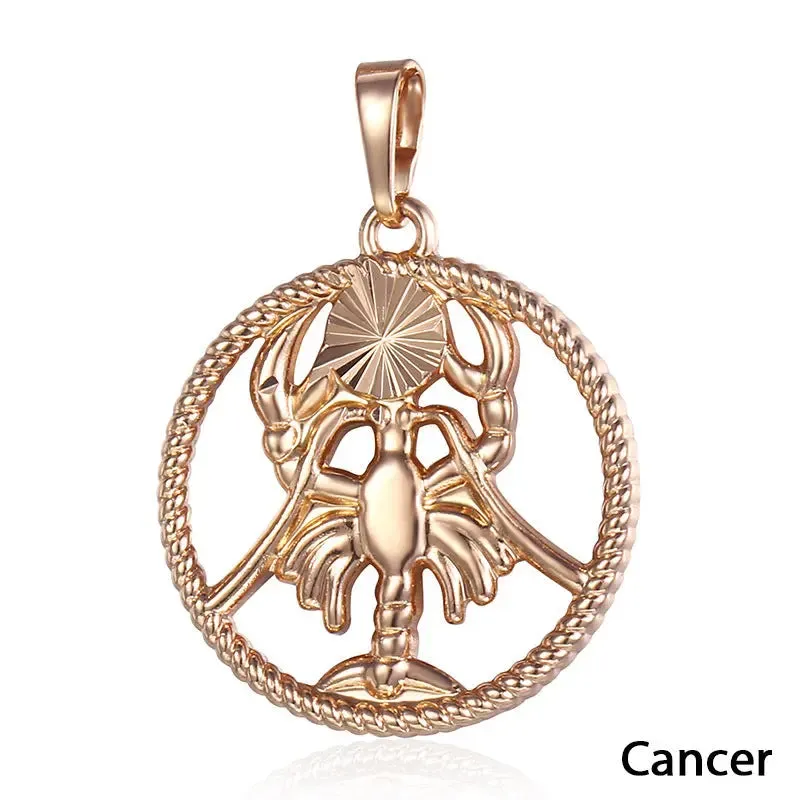 Twelve Zodiac Alloy Pendants