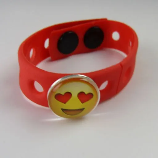 Unisex Colorful Child's Bracelets Rubber Emoji Jewelry