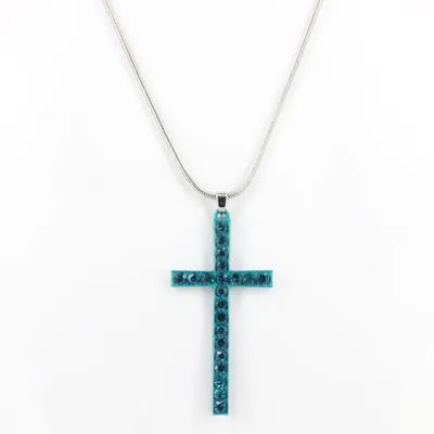 Vibrant Bling Cross Necklace