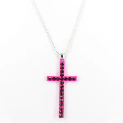 Vibrant Bling Cross Necklace