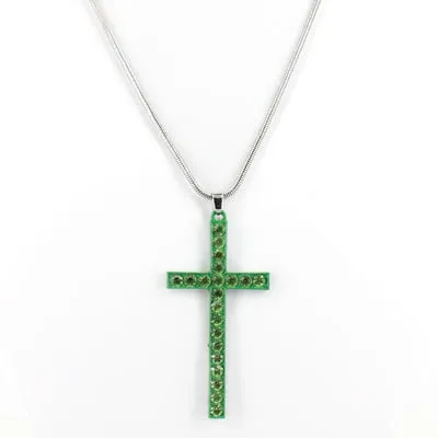 Vibrant Bling Cross Necklace