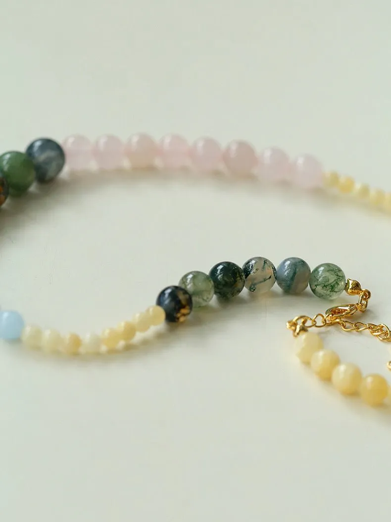 Vibrant Multicolored Gemstone Beaded Necklace-Water Grass Onyx Necklace