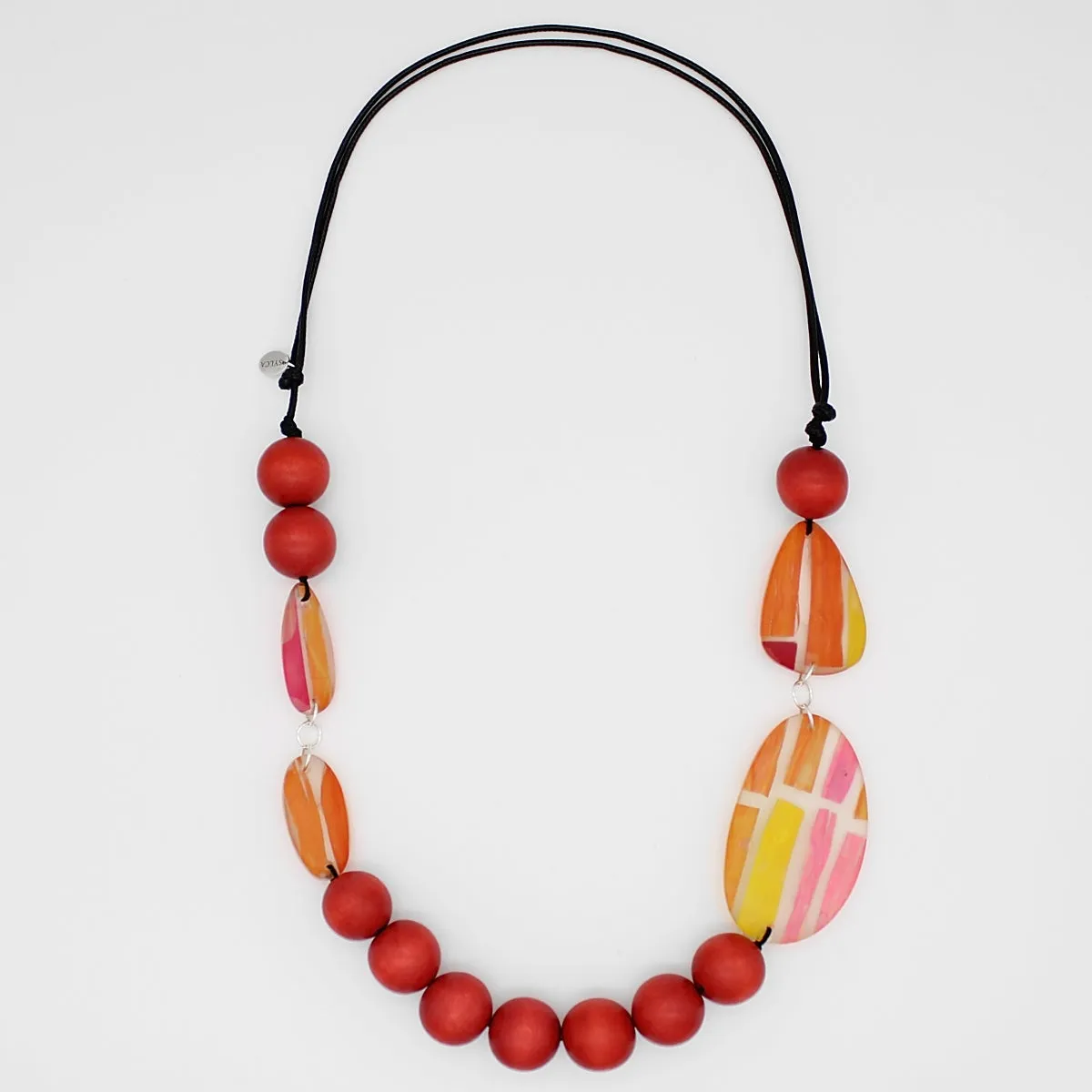 Vibrant Raffia Rayne Necklace