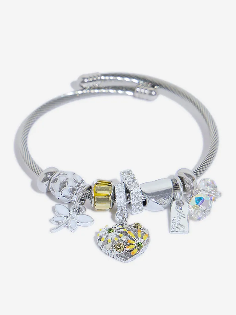 Westside Accessories Yellow Heart Charm Bracelet