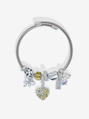 Westside Accessories Yellow Heart Charm Bracelet