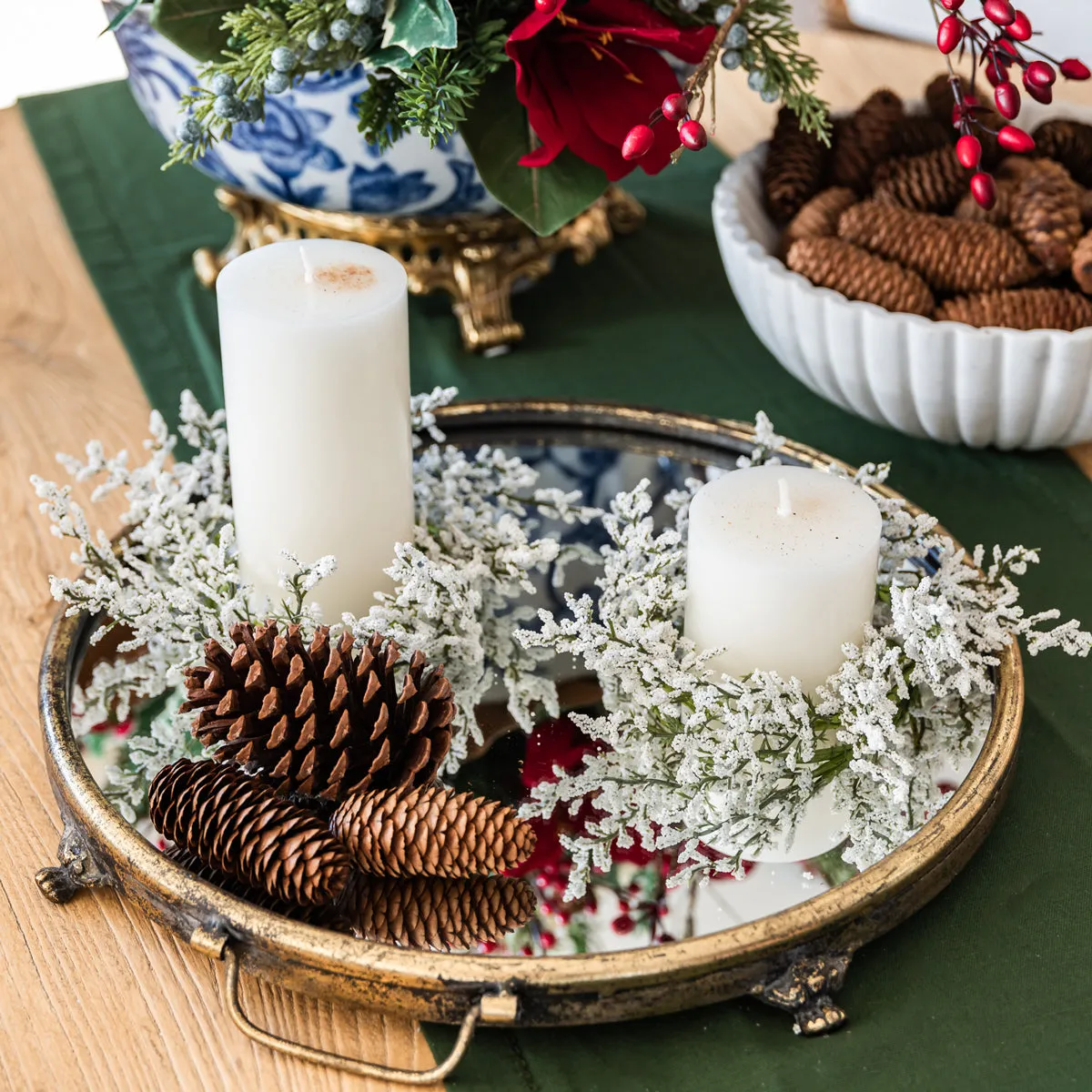 White Flower Candle Rings