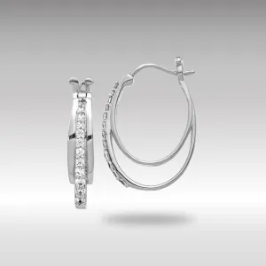 White Gold Diamond Hoop Earrings - Model EM4343-025-WA