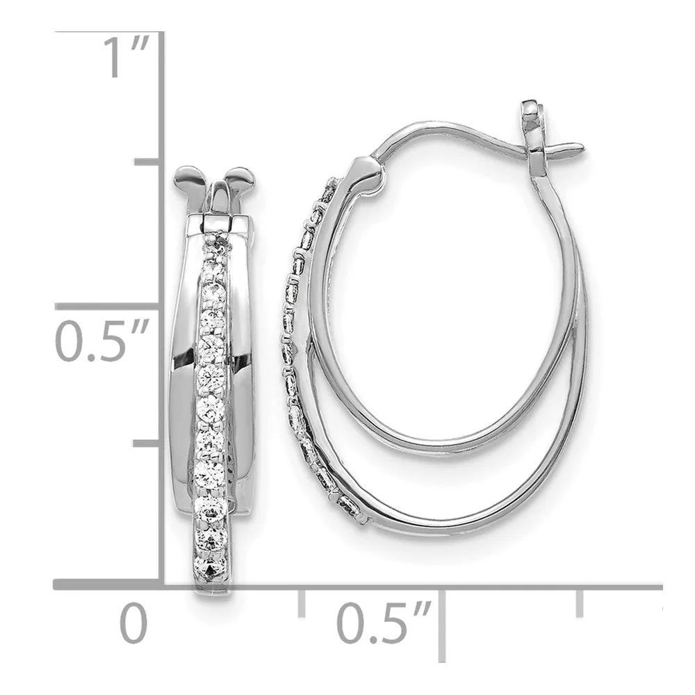 White Gold Diamond Hoop Earrings - Model EM4343-025-WA